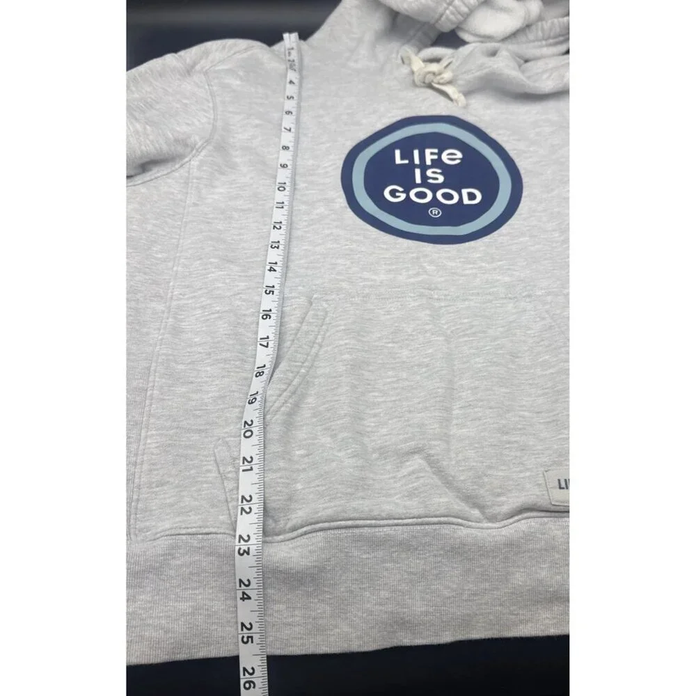 LIFE IS GOOD Women’s Gray Spread Good Vibes Hooded Sweatshirt Sz L Hoodie - Picture 9 of 9